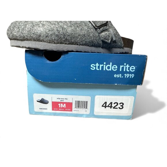 Stride Rite Cozy Felt Textured Rite Kids Clog Slippers Textile Size 1 Washable - Picture 6 of 11